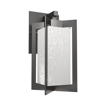 Quad Outdoor LED Wall Light in Argento Grey/Opal Hammered.