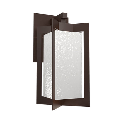 Quad Outdoor LED Wall Light in Statuary Bronze/Opal Hammered.