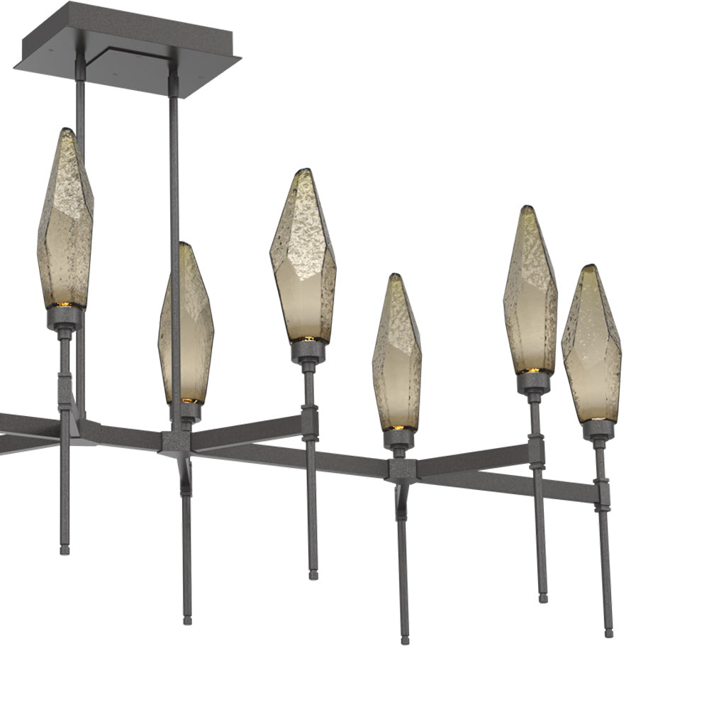 Rock Crystal Belvedere Linear LED Chandelier in Detail.