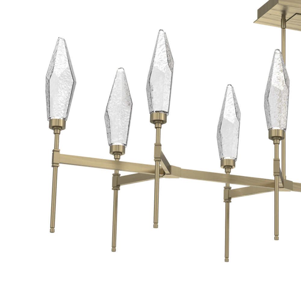 Rock Crystal Belvedere Linear LED Chandelier in Detail.