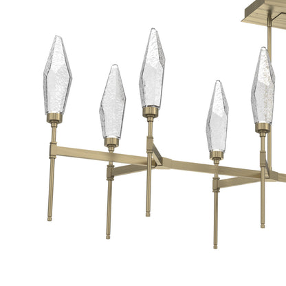 Rock Crystal Belvedere Linear LED Chandelier in Detail.