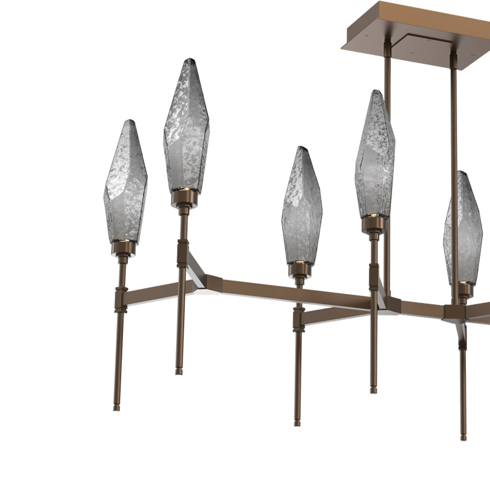 Rock Crystal Belvedere Linear LED Chandelier in Detail.