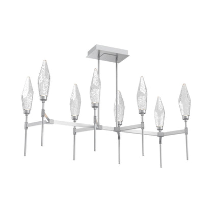 Rock Crystal Belvedere Linear LED Chandelier in Classic Silver/Clear Blown Glass (47.4-Inch).