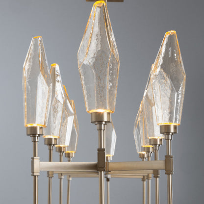 Rock Crystal Belvedere Linear LED Chandelier in Detail.