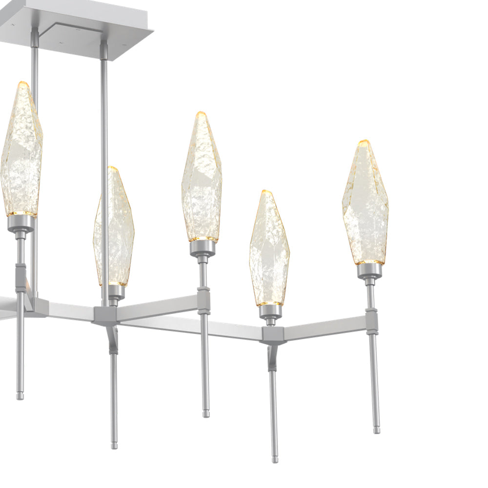Rock Crystal Belvedere Linear LED Chandelier in Detail.