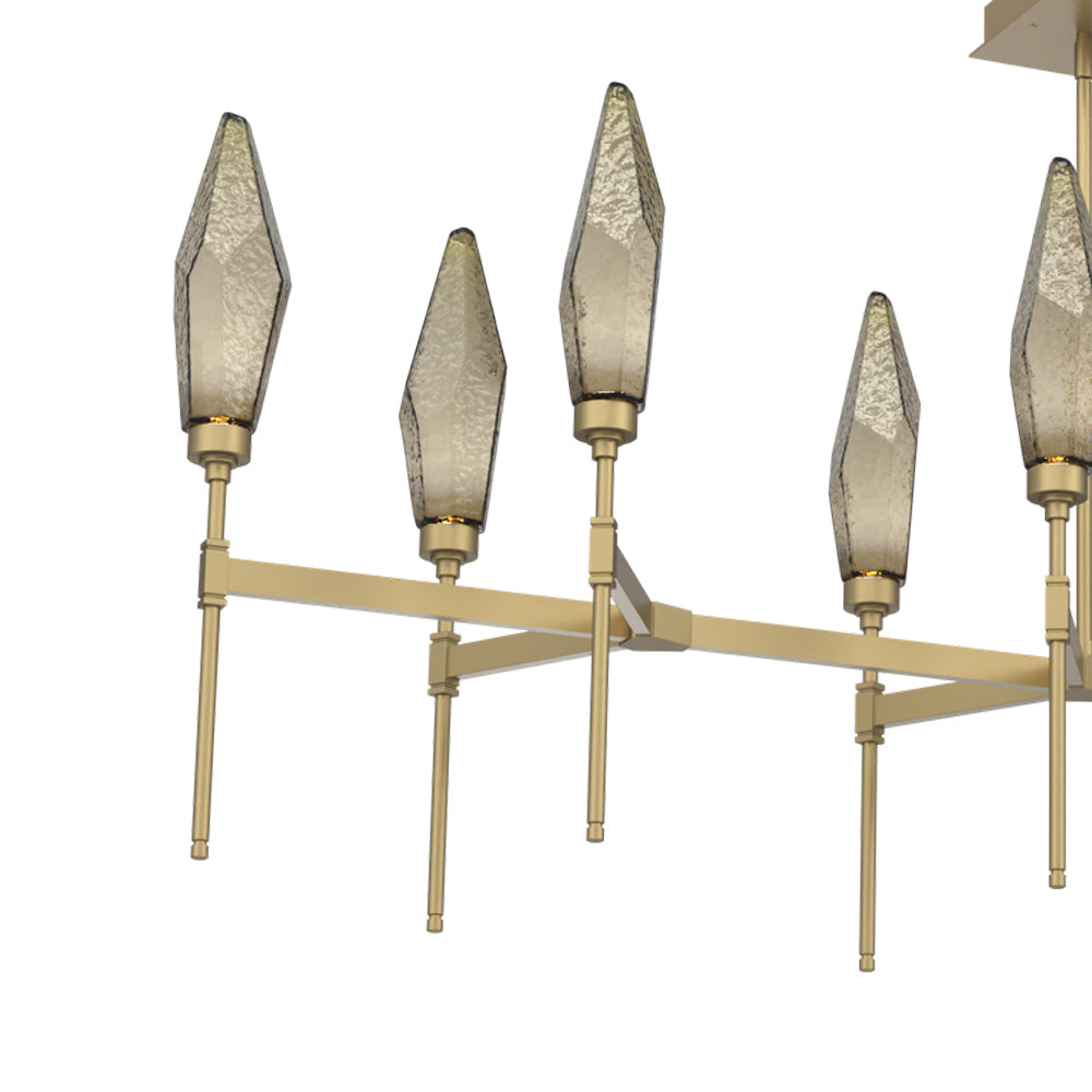 Rock Crystal Belvedere Linear LED Chandelier in Detail.