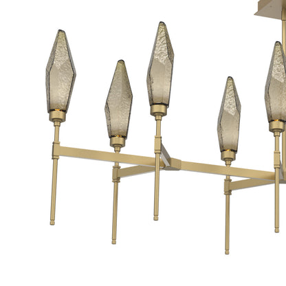 Rock Crystal Belvedere Linear LED Chandelier in Detail.