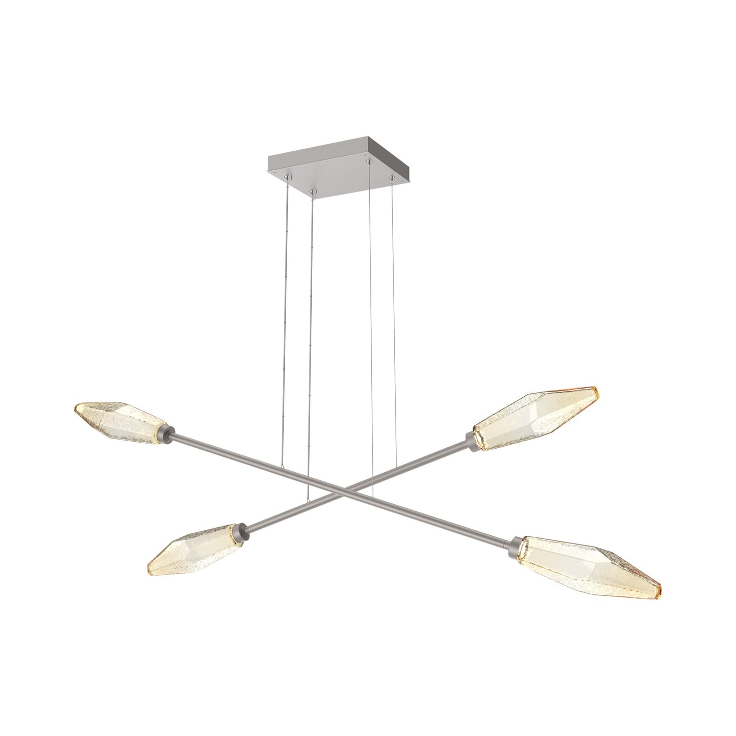 Rock Crystal Double Moda Linear LED Chandelier.