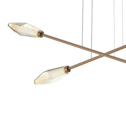 Rock Crystal Double Moda Linear LED Chandelier in Detail.