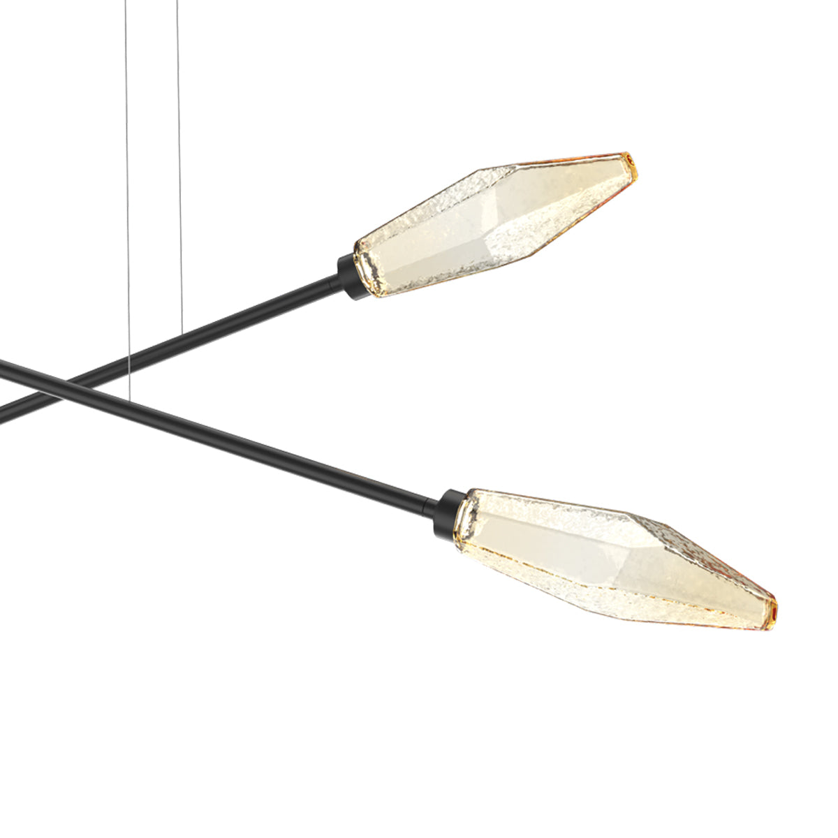Rock Crystal Double Moda Linear LED Chandelier in Detail.