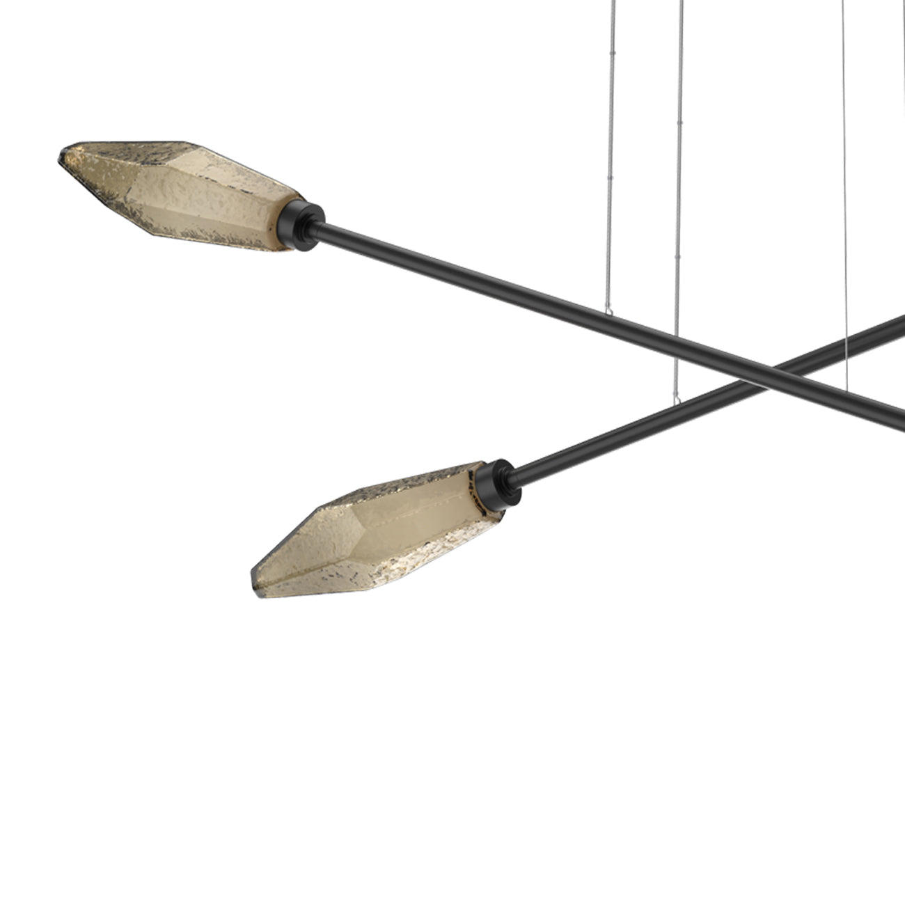 Rock Crystal Double Moda Linear LED Chandelier in Detail.