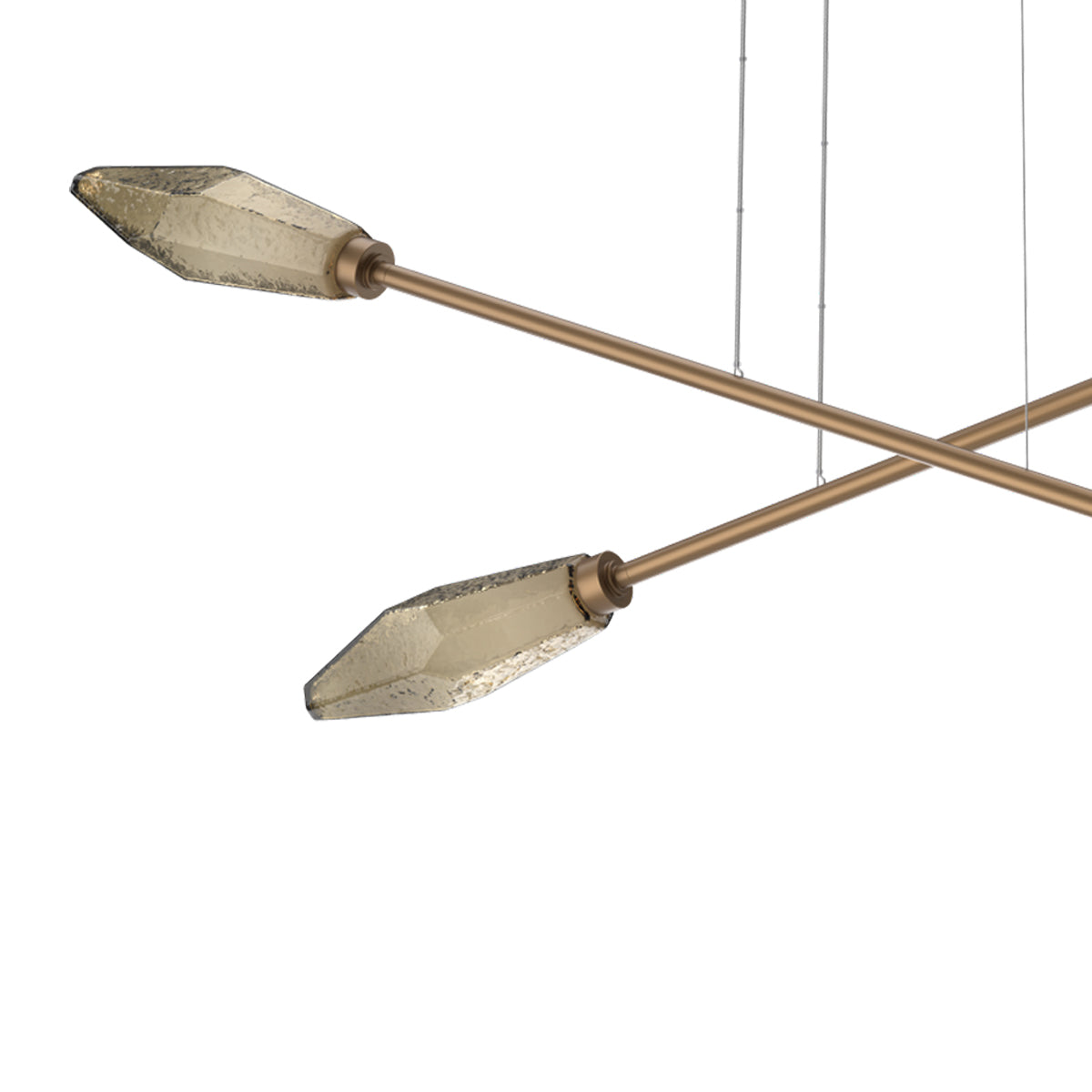 Rock Crystal Double Moda Linear LED Chandelier in Detail.