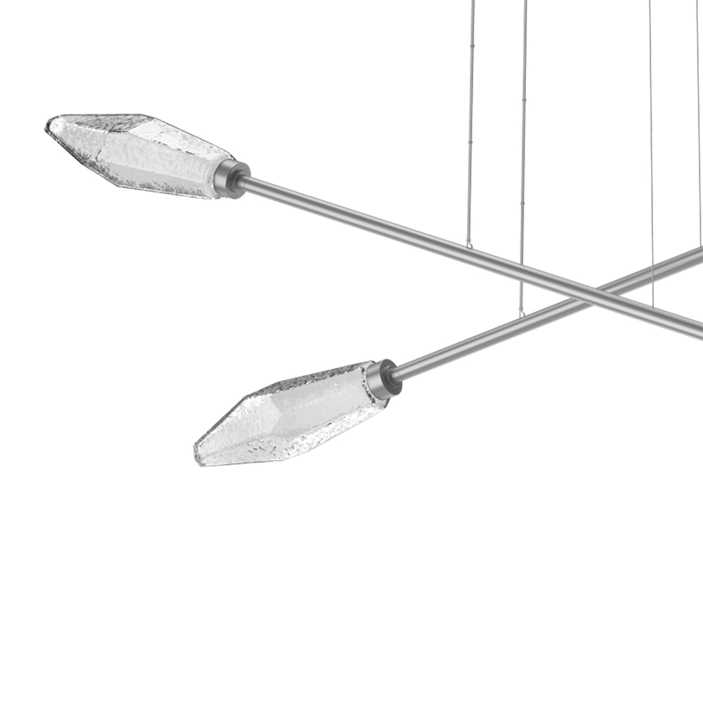Rock Crystal Double Moda Linear LED Chandelier in Detail.