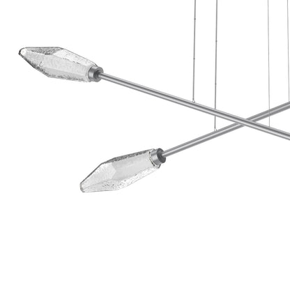 Rock Crystal Double Moda Linear LED Chandelier in Detail.