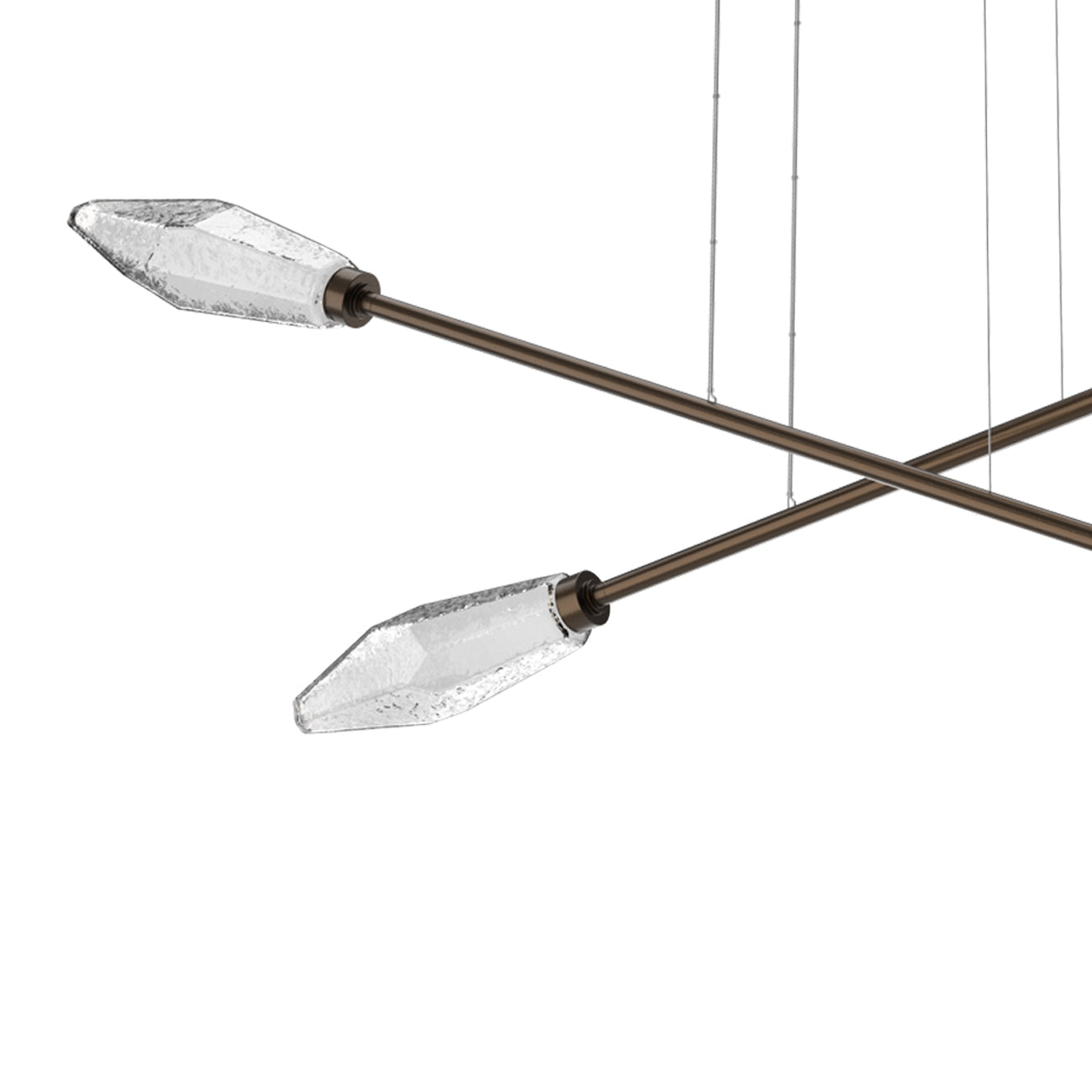 Rock Crystal Double Moda Linear LED Chandelier in Detail.