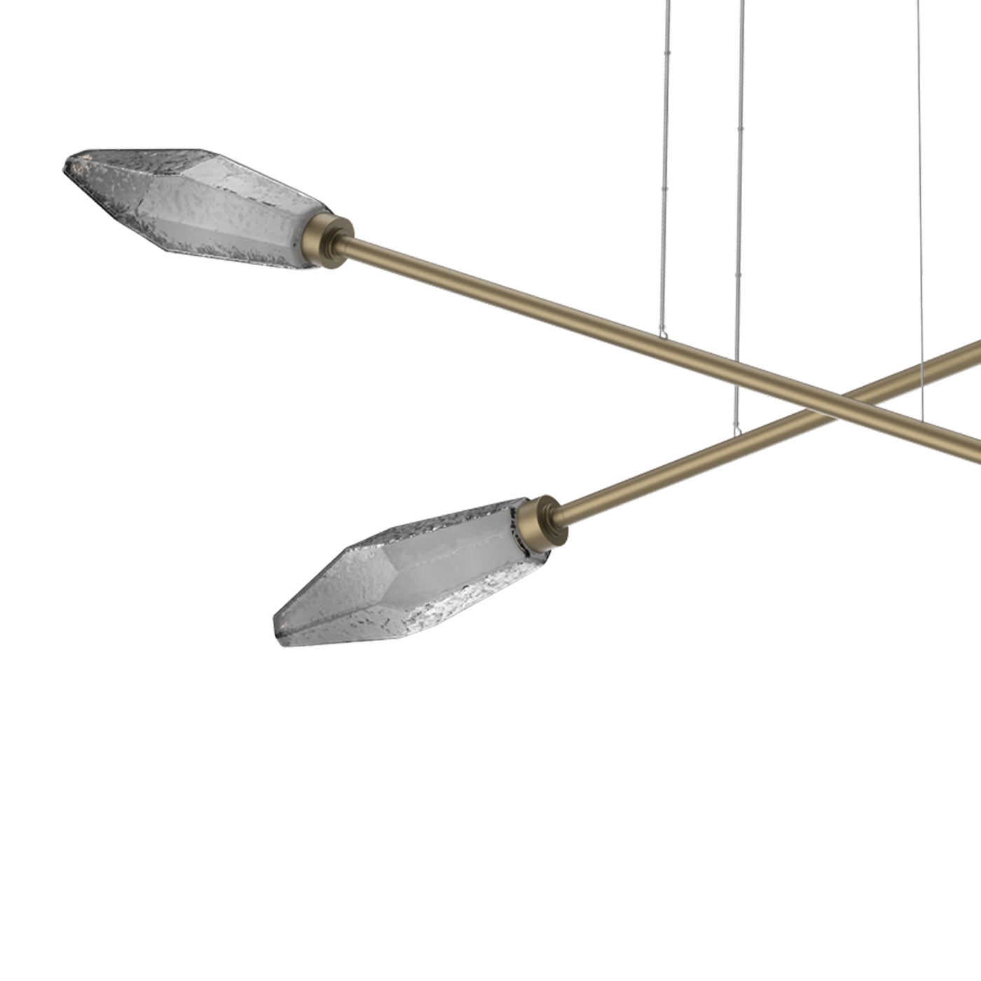 Rock Crystal Double Moda Linear LED Chandelier in Detail.
