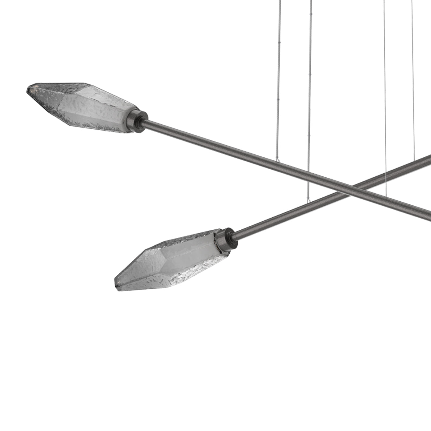 Rock Crystal Double Moda Linear LED Chandelier in Detail.