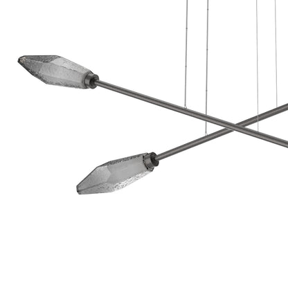 Rock Crystal Double Moda Linear LED Chandelier in Detail.