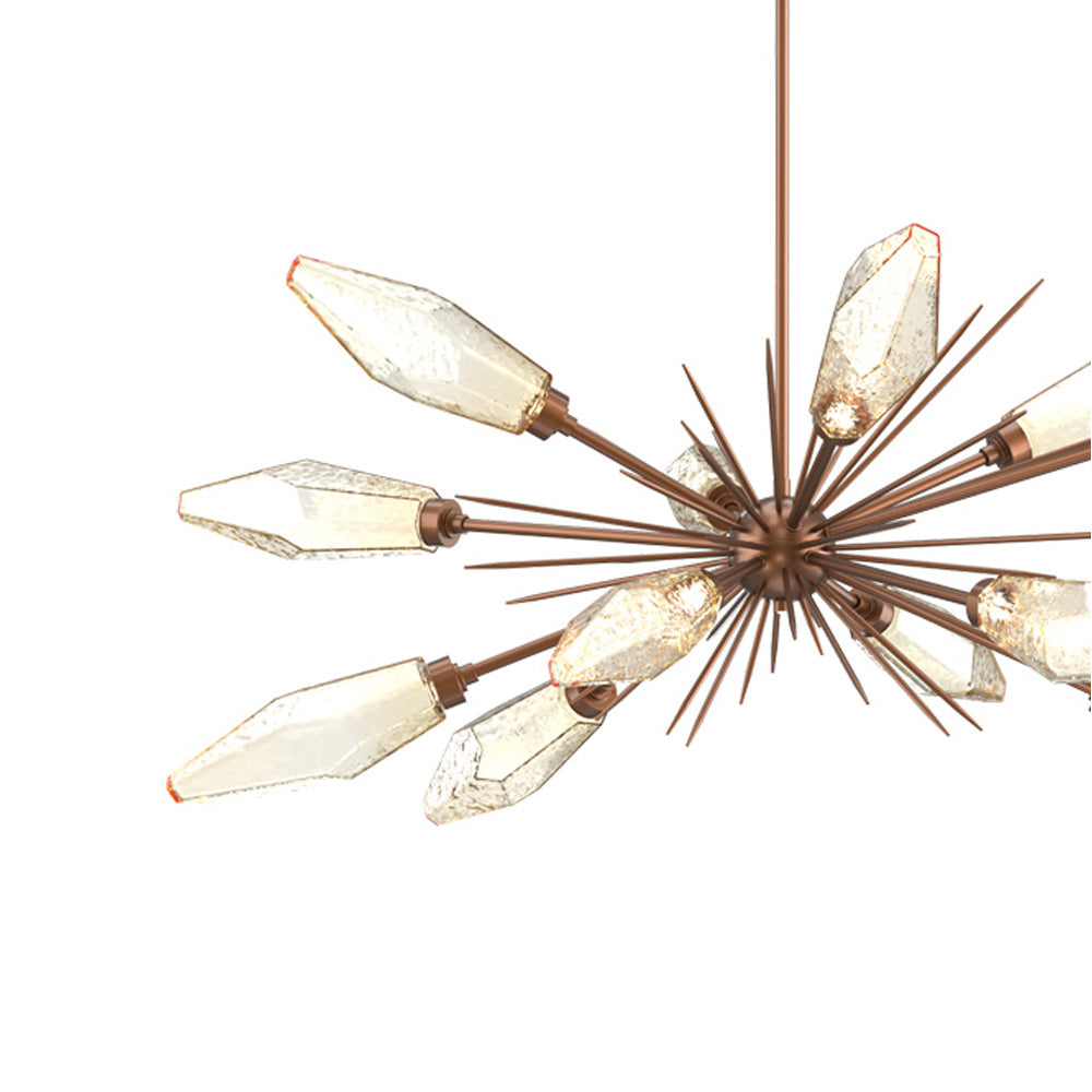 Rock Crystal Oval Starburst LED Chandelier in Detail.