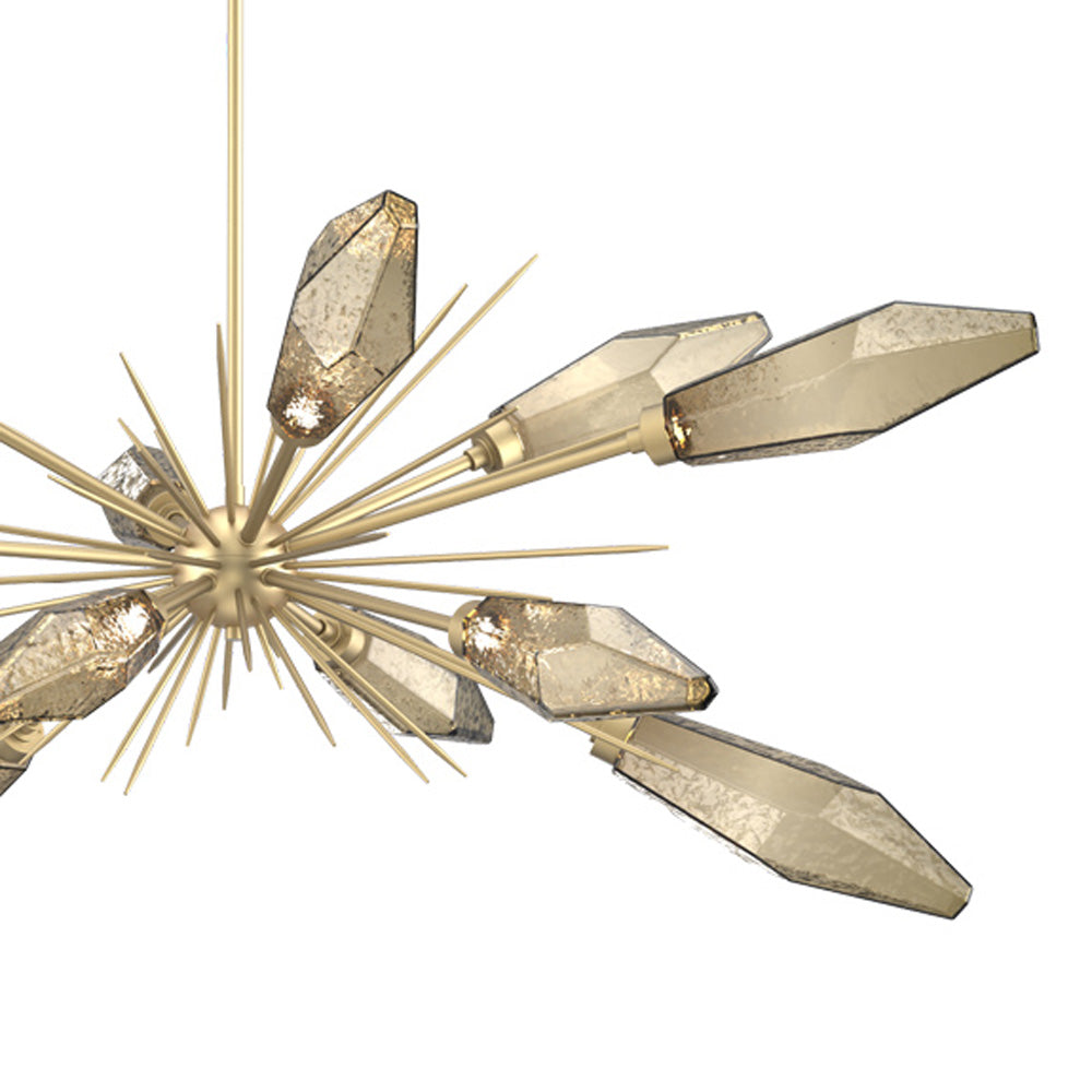 Rock Crystal Oval Starburst LED Chandelier in Detail.