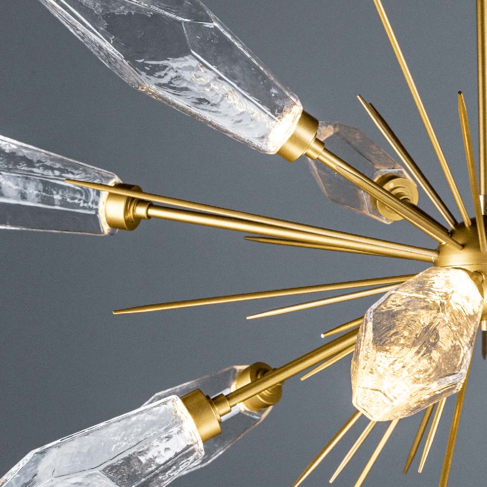 Rock Crystal Oval Starburst LED Chandelier in Detail.