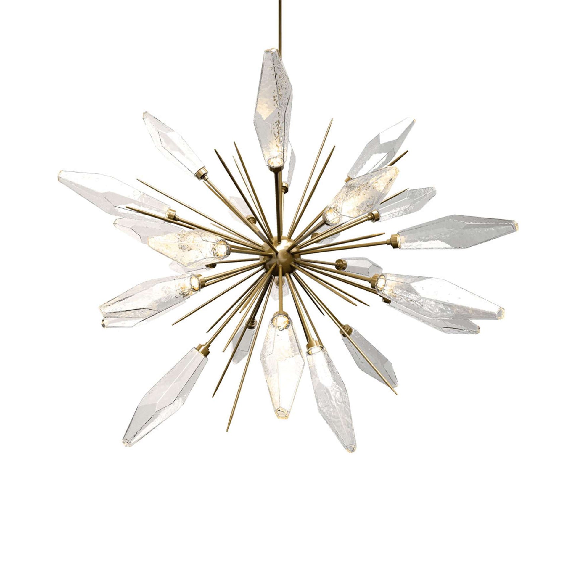 Rock Crystal Oval Starburst LED Chandelier in Detail.