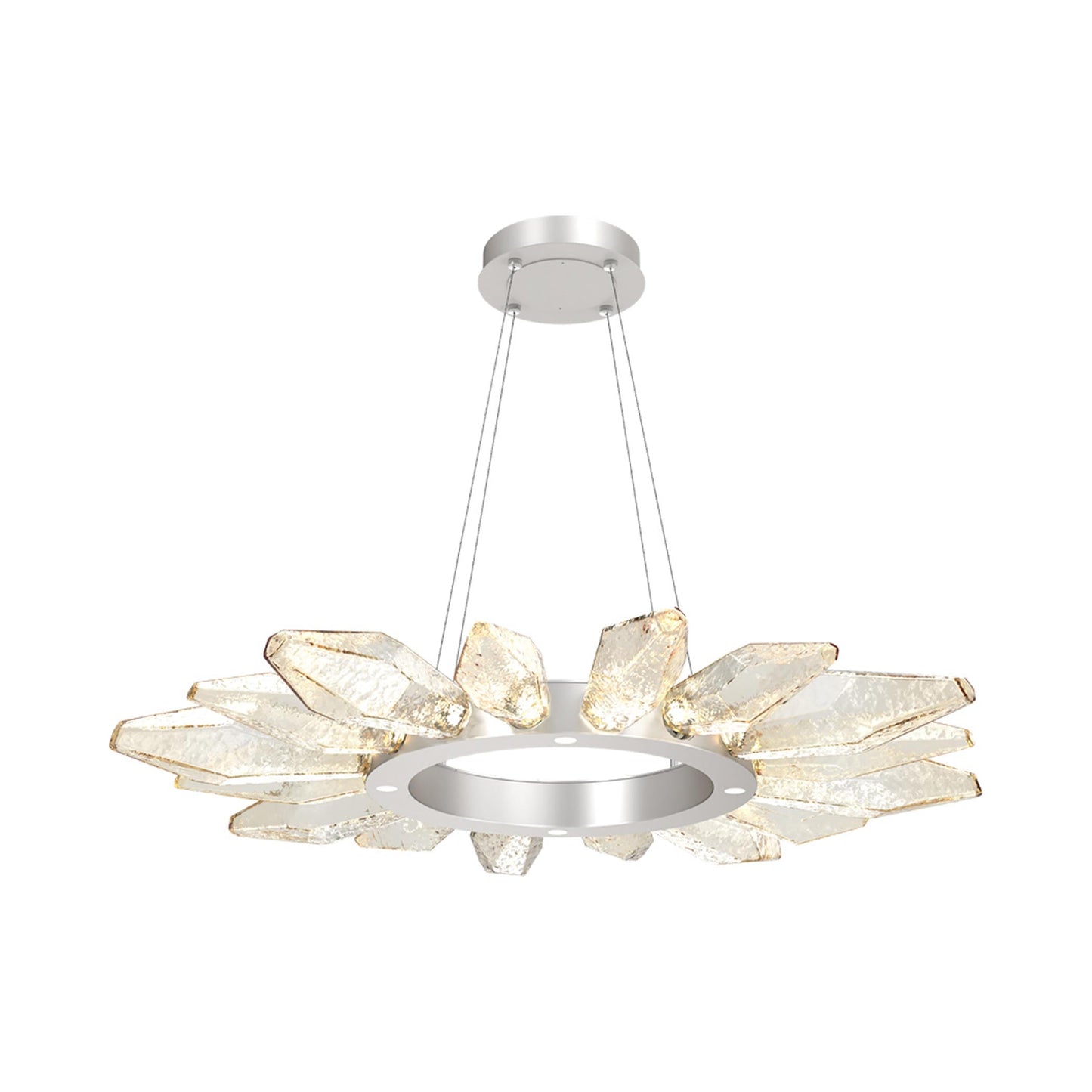 Rock Crystal Radial Ring LED Chandelier.