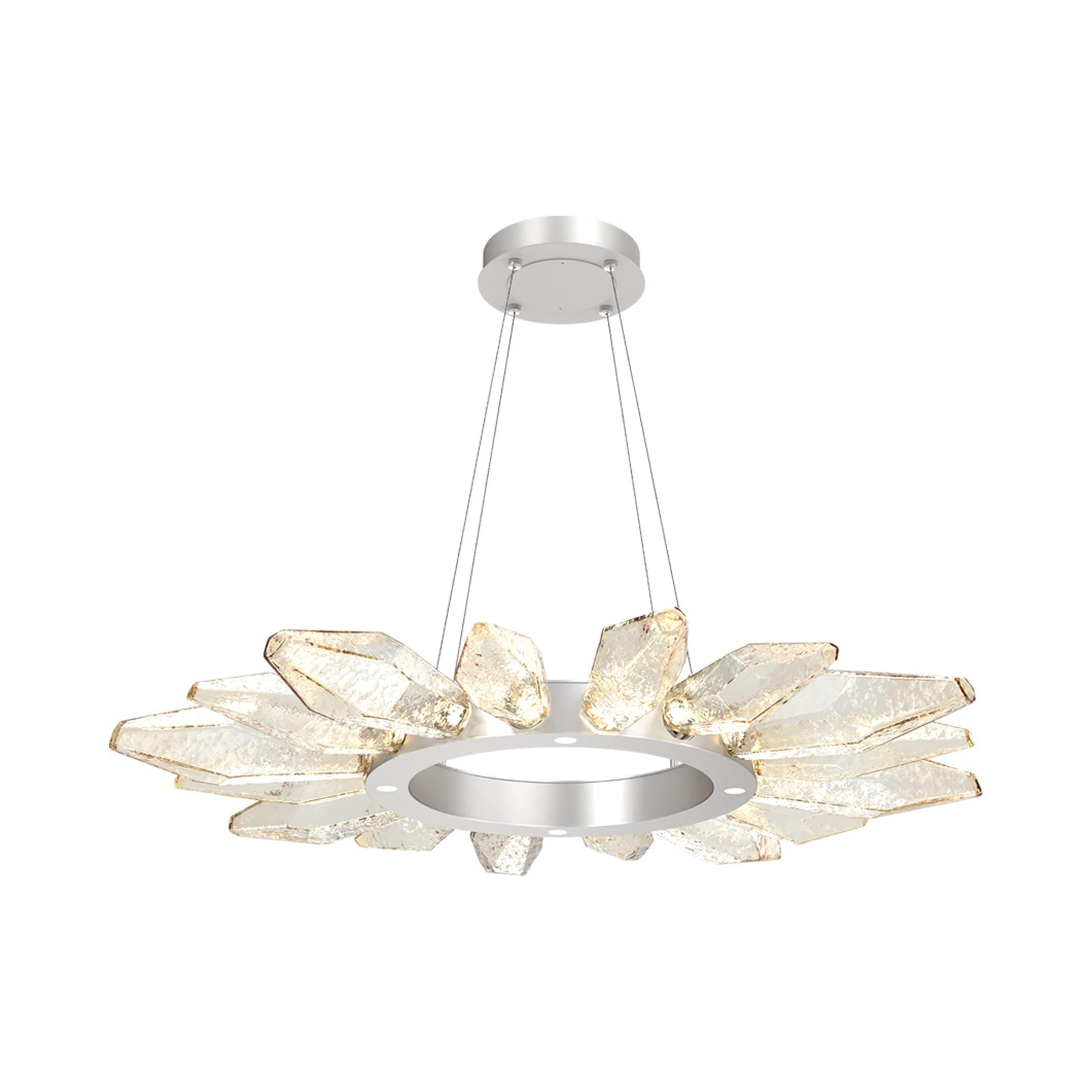 Rock Crystal Radial Ring LED Chandelier.