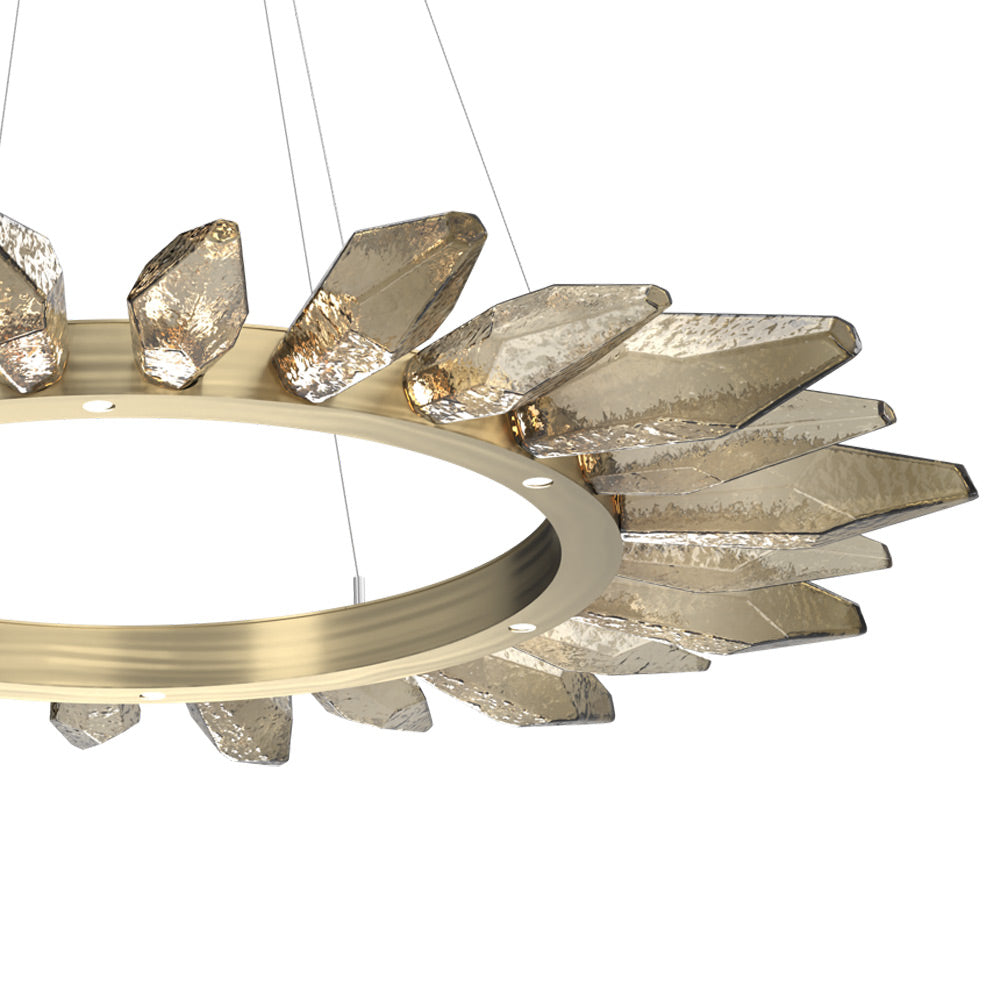 Rock Crystal Radial Ring LED Chandelier in Detail.
