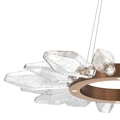 Rock Crystal Radial Ring LED Chandelier in Detail.