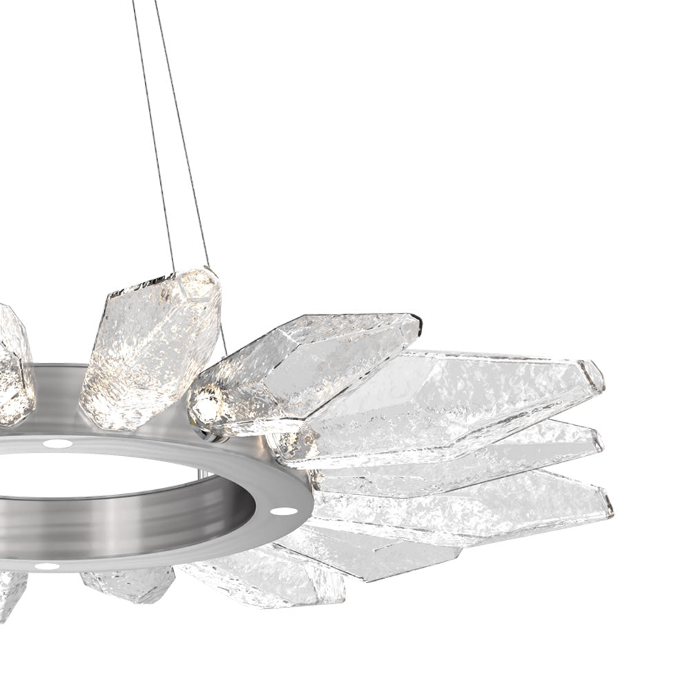 Rock Crystal Radial Ring LED Chandelier in Detail.