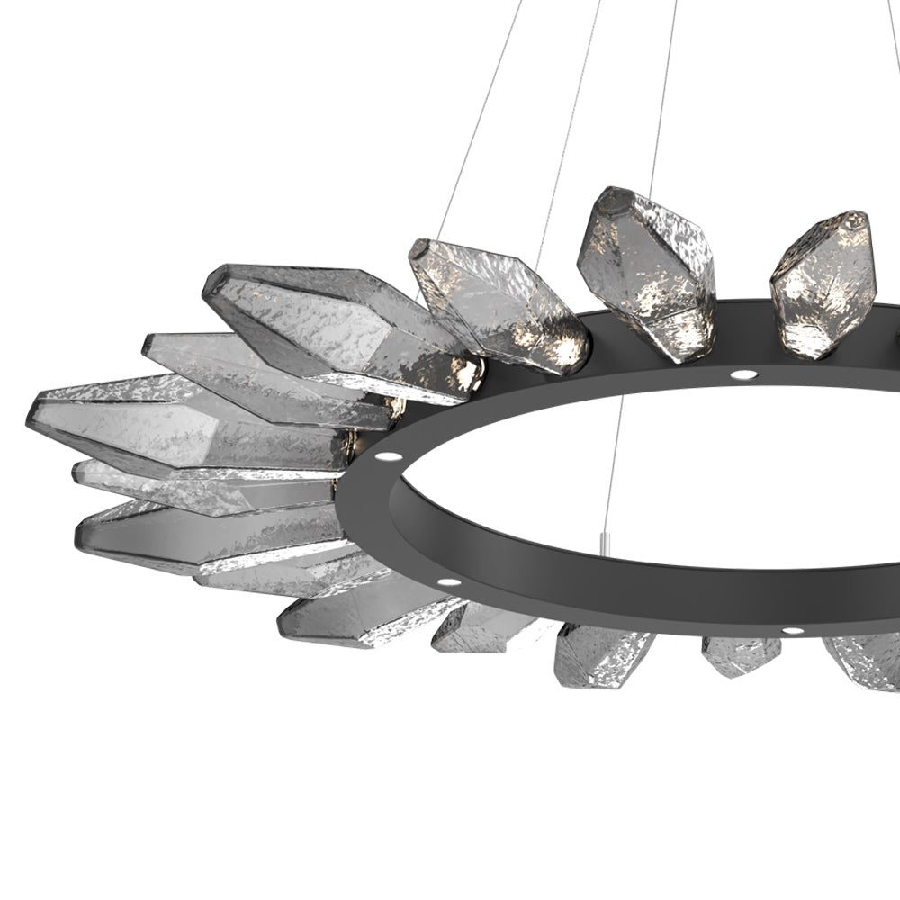 Rock Crystal Radial Ring LED Chandelier in Detail.