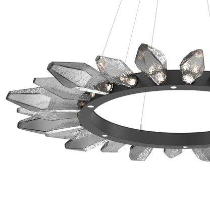 Rock Crystal Radial Ring LED Chandelier in Detail.