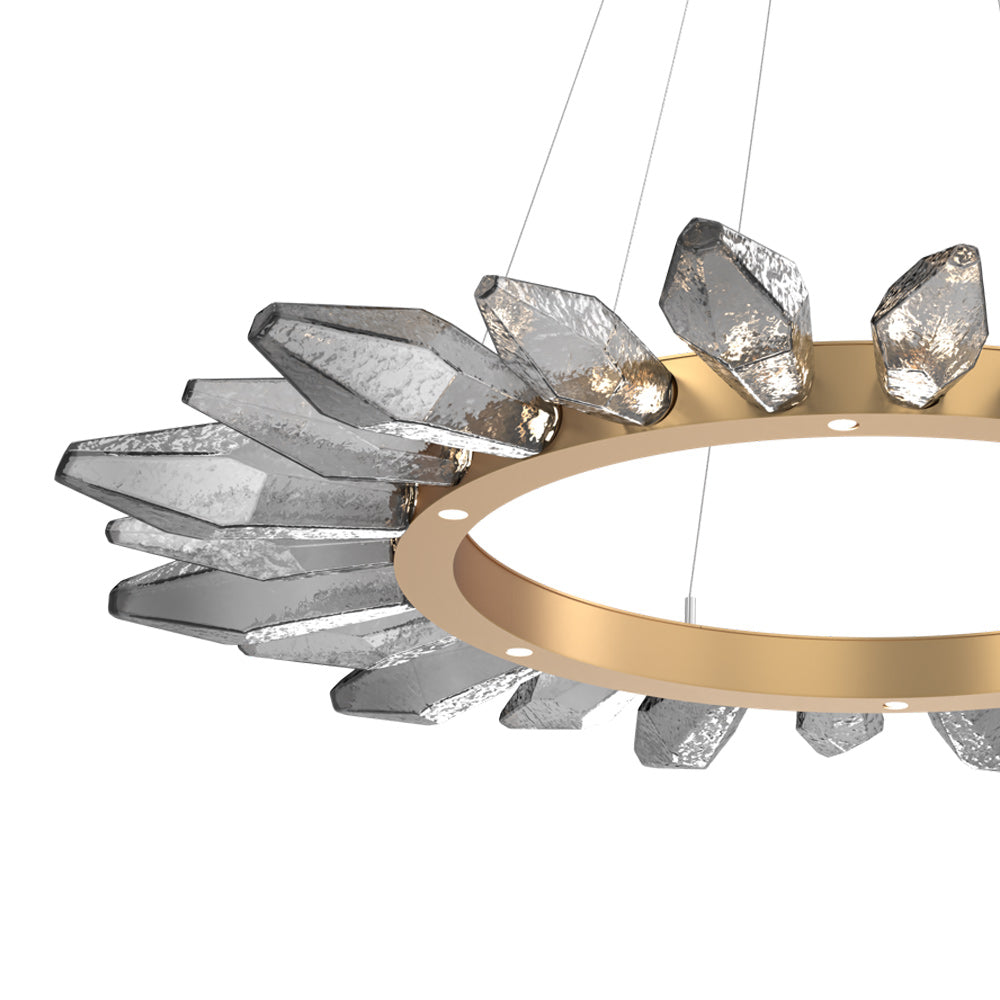 Rock Crystal Radial Ring LED Chandelier in Detail.