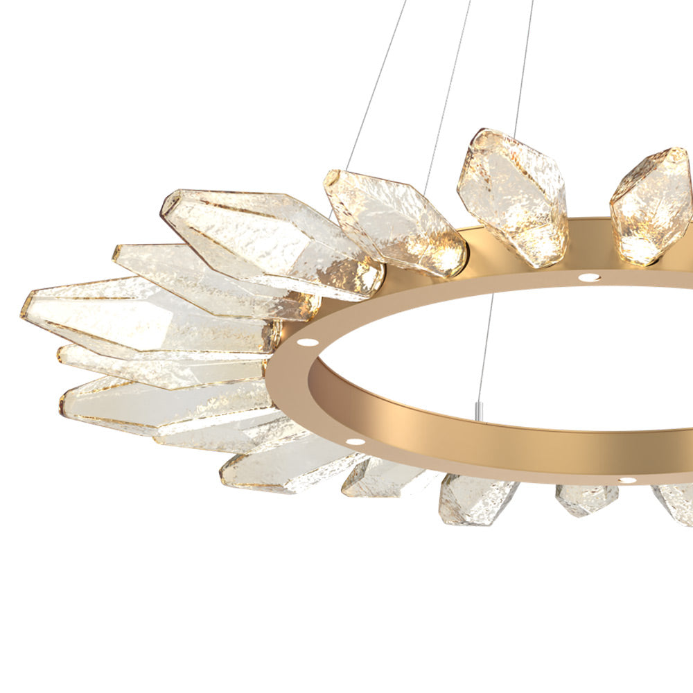 Rock Crystal Radial Ring LED Chandelier in Detail.