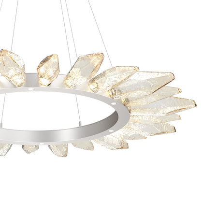 Rock Crystal Radial Ring LED Chandelier in Detail.