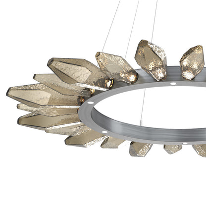 Rock Crystal Radial Ring LED Chandelier in Detail.