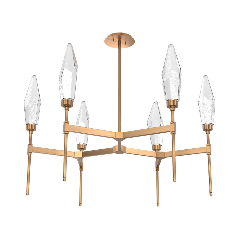 Rock Crystal Round Belvedere LED Chandelier in Oil Rubbed Bronze/Clear Blown Glass.