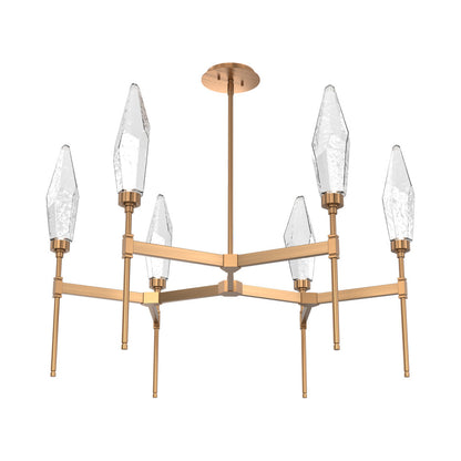 Rock Crystal Round Belvedere LED Chandelier in Oil Rubbed Bronze/Clear Blown Glass.