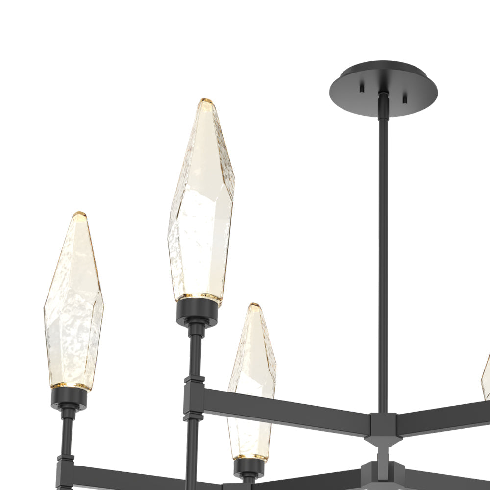 Rock Crystal Round Belvedere LED Chandelier in Detail.