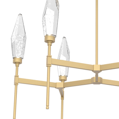Rock Crystal Round Belvedere LED Chandelier in Detail.