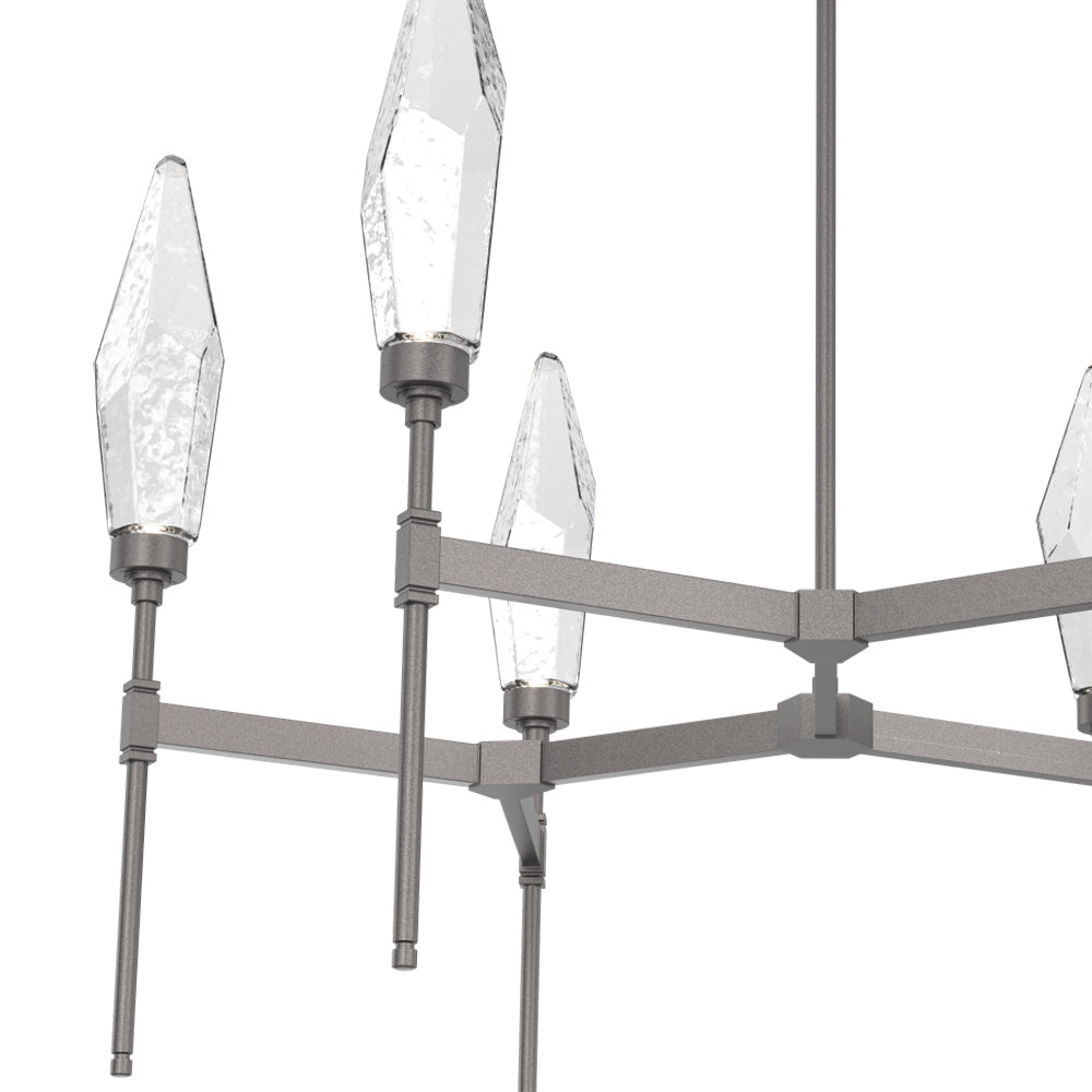 Rock Crystal Round Belvedere LED Chandelier in Detail.