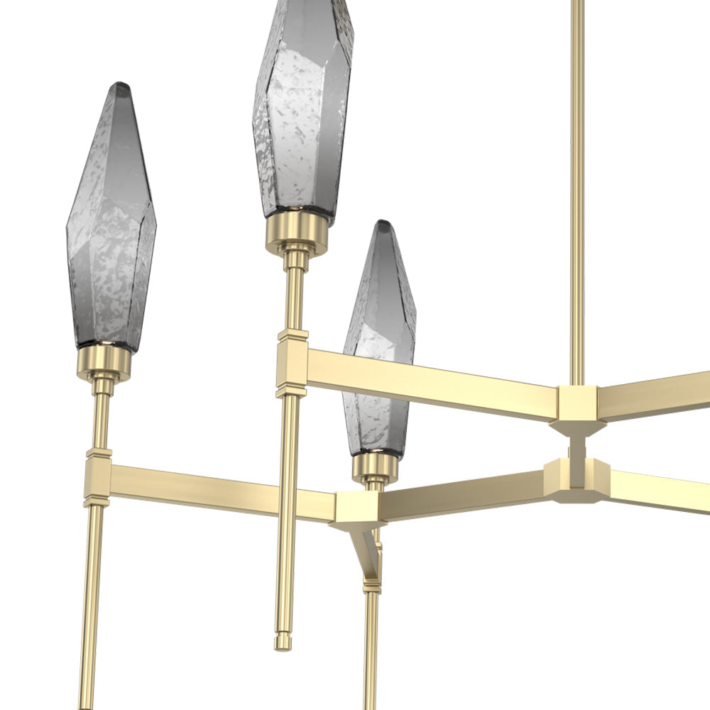 Rock Crystal Round Belvedere LED Chandelier in Detail.