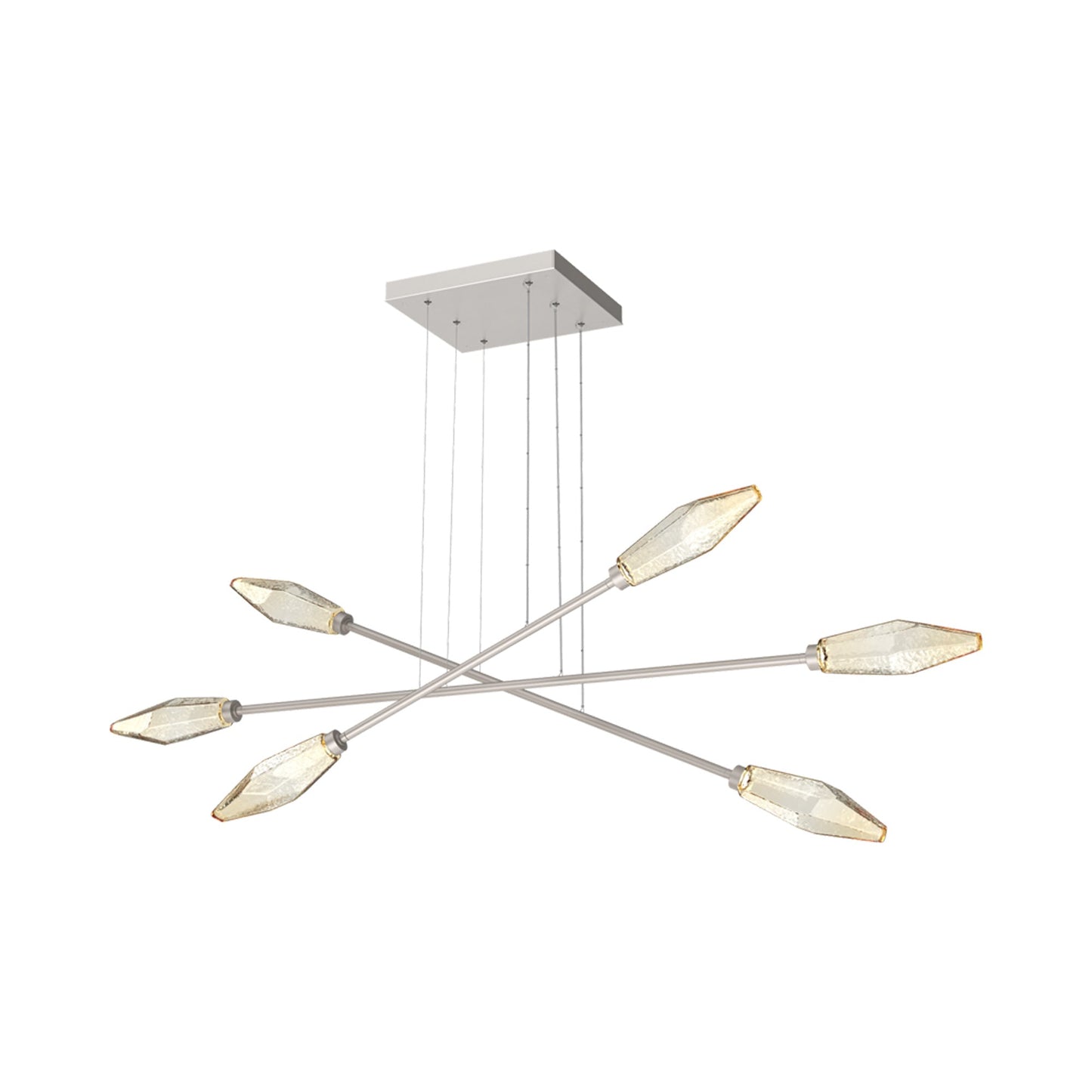 Rock Crystal Triple Moda Linear LED Chandelier.