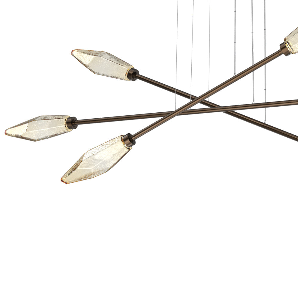 Rock Crystal Triple Moda Linear LED Chandelier in Detail.