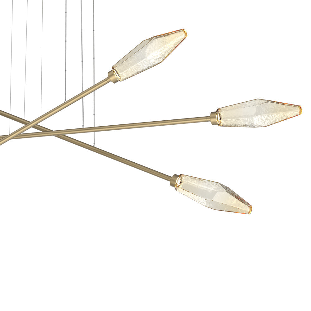 Rock Crystal Triple Moda Linear LED Chandelier in Detail.