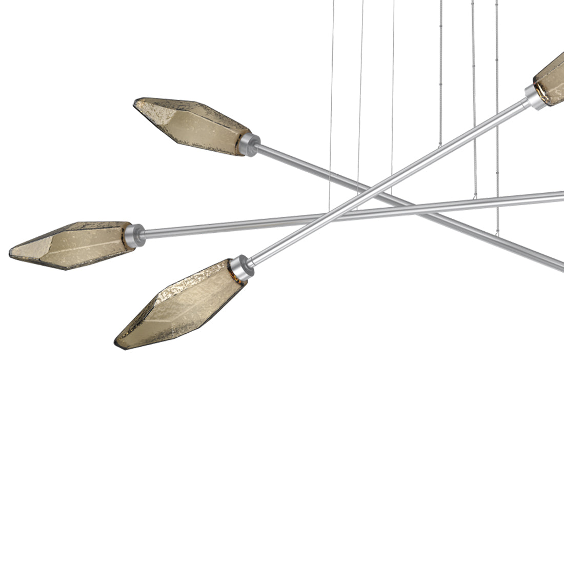 Rock Crystal Triple Moda Linear LED Chandelier in Detail.
