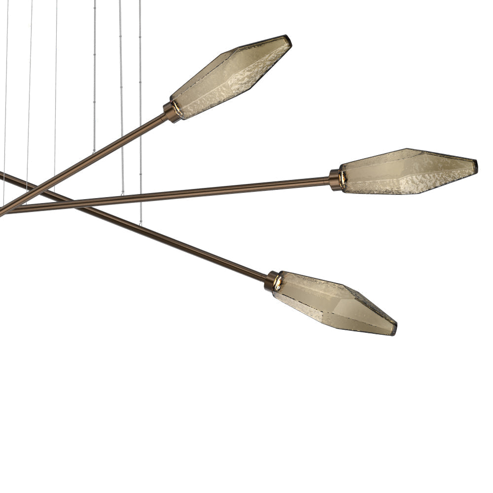 Rock Crystal Triple Moda Linear LED Chandelier in Detail.