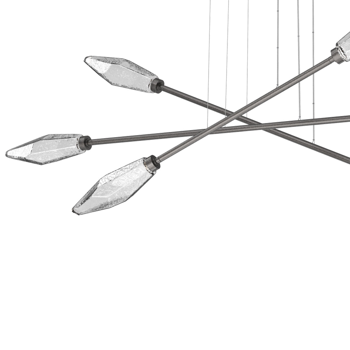 Rock Crystal Triple Moda Linear LED Chandelier in Detail.