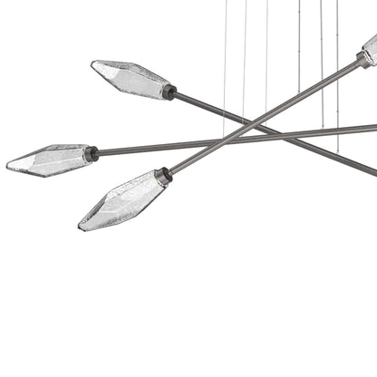 Rock Crystal Triple Moda Linear LED Chandelier in Detail.